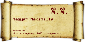 Magyar Maximilla névjegykártya